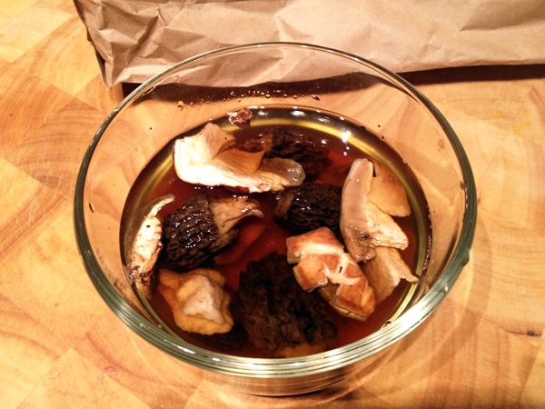 Gourmet Vegan Mushroom Risotto - Soaking Dried Mushrooms