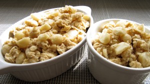 Vegan Blueberry Macadamia Crumble / Crisp Blueberries, macadamia nuts, and lemon zest