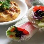 Fresh Spring Rolls (Rice Paper Rolls) w/ Peanut Sauce