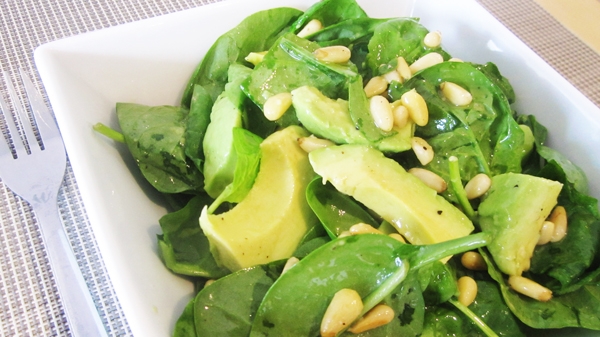 Vegan Avocado & Spinach Salad with Pine Nuts Vegan Avocado & Spinach Salad with Pine Nuts