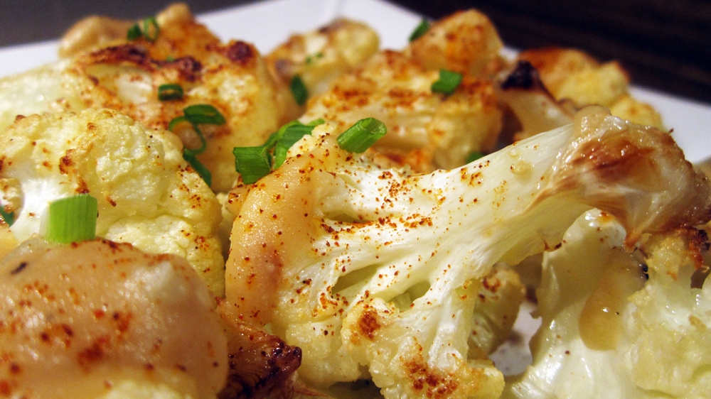 Roasted Cauliflower in Lemon-Tahini Sauce - Vegan and Gluten-Free