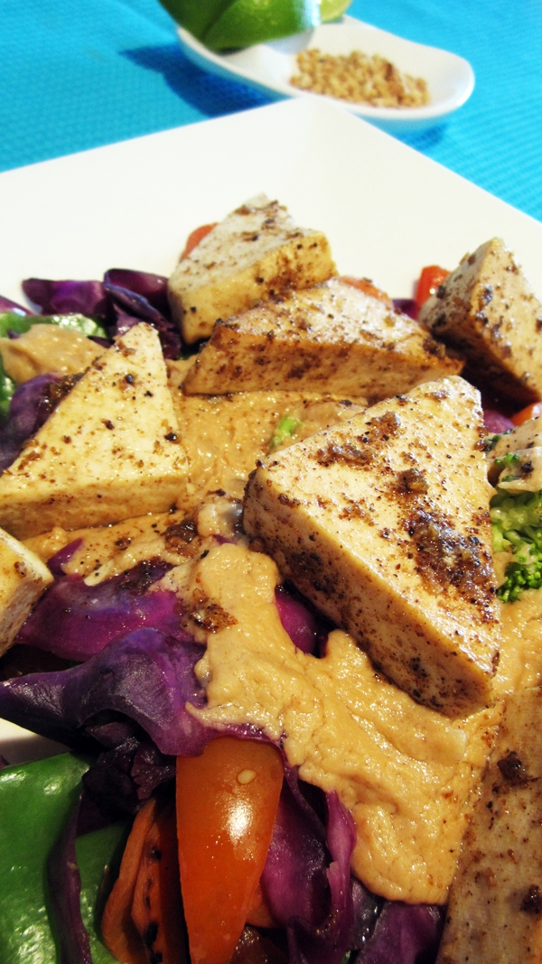 Tofu with Thai Coconut Peanut Sauce - Vegan and Gluten-Free