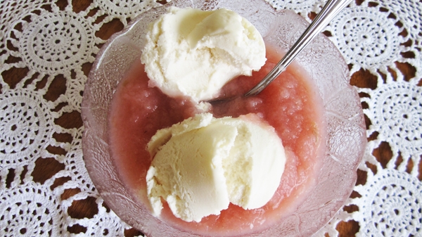 Homemade Applesauce w/ Vanilla (Soy) Ice Cream Homemade Applesauce w/ Vanilla (Soy) Ice Cream