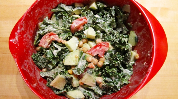 Kale Salad with Creamy Lemon Tahini Dressing Kale Salad with Creamy Lemon Tahini Dressing