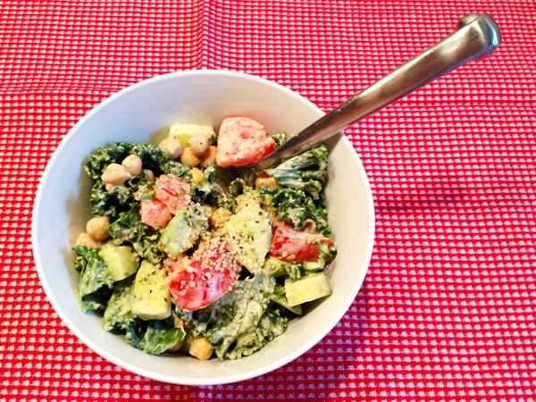 Kale Salad with Creamy Lemon Tahini Dressing