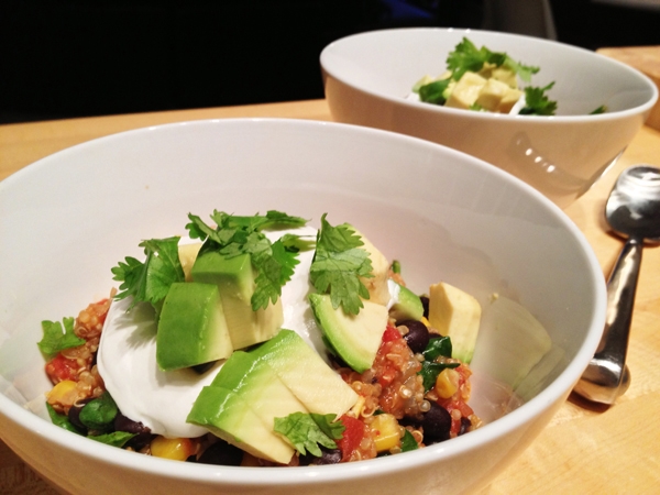 Oven-Baked Mexican Quinoa Casserole - Vegan and Gluten-Free {Dry quinoa and other ingredients cook right in the oven!}
