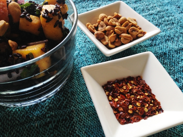 Black Rice Salad with Mango and Peanuts, Vegan / Gluten-Free