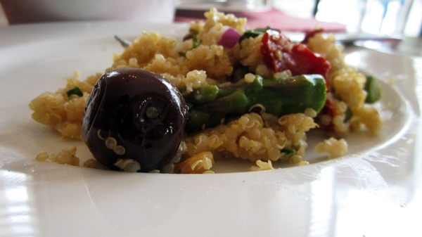 Quinoa Salad with Asparagus, Sundried Tomatoes, Olives & Pine Nuts (Vegan & Gluten-Free)