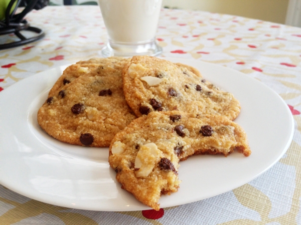 Double Almond Chocolate Chip Cookies - These super-soft cookies are Vegan and Gluten-Free!